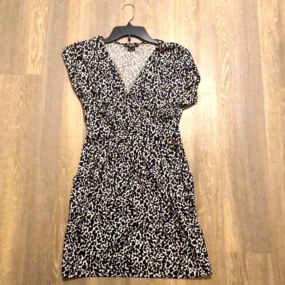 Black and white leopard print dress